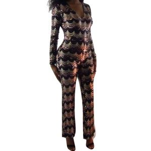 Pants - Wide leg sequin jumpsuit Pants - Wide leg sequin jumpsuit